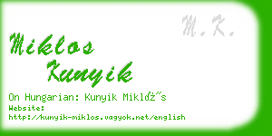miklos kunyik business card